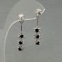 Xuping Earrings with Black Cubic Zirconia, Length 30mm ±, Thickness 6mm ±, Rhodium