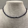 Sapphire Choker, Faceted Bead, 4 mm Diameter, 34 cm Length with 5 cm Extender Chain