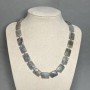 Labradorite necklace with iridescence, faceted links 16×12 mm, length 50 cm, with clasp