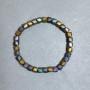 Matte Hematite Wave Bracelet, 6×6 mm diameter ±, 18 cm stretch