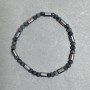 Bracelet with Hematite Cylinders 6x4 mm +/- and Synthetic Labradorite Faceted Bead 4 mm +/-, 18 cm Stretch