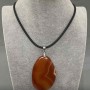 Sardonyx Pendant 57×40 mm +/- (assorted sizes) on a rubber cord, length 60 cm + 5 cm extension chain