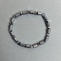 Hematite bracelet with rondelle beads 5x2 mm and cube beads 4x4 mm, 18 cm length, stretch