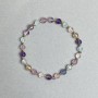 Bracelet with fluorite faceted bead 6mm ±, hematite bead 2mm ±, length 18 cm stretch