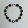 Agate bracelet with faceted beads 10×8 mm, with metal inserts, 18 cm stretch