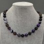 Agate Faceted Bead Necklace, 9.5 mm beads, 45 cm length with clasp