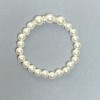 White Mallorca acrylic bracelet, 8–10 mm diameter beads, rhinestone inserts, 18 cm length, stretch