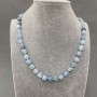 Faceted Aquamarine Necklace, bead diameter 7-9x7-7, 5 mm ±, length 50 cm ± with clasp