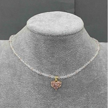 Чокер Чеський кришталь гранований рондель 3х2, 5мм+- з підвіскою, довжина 38см +5см подовжуючий ланцюжок