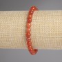 Carnelian bracelet with smooth beads, 6 mm diameter, 18 cm length, elastic