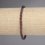Garnet bracelet with faceted rondelle beads, 4x2.5 mm, length 18 cm, stretch