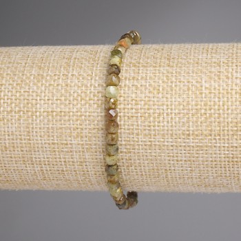 Grossular Bracelet, Faceted 4x4 mm Cubes, 18 cm Length, Stretch