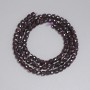 Faceted Garnet Beads, Cube 4x4 mm, 39 cm length, on thread