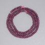 Ruby Beads, Faceted Rondelle 4x3 mm, Length 39 cm, On Thread