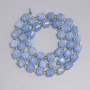 Aquamarine Beads, Faceted Cube, 6.5×6.5 mm, 3 mm Seed Beads, 38 cm Length, On Thread