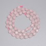 Pink Quartz Faceted Cube Beads 5x5 mm ±, with 3 mm Seed Beads ±, 38 cm ± Length on Thread