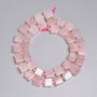 Pink Quartz Cube Beads 8.5x8.5 mm, 3 mm seed beads, 38 cm length on thread