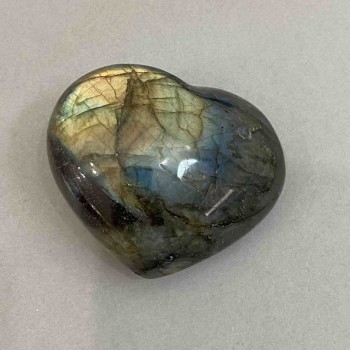 Labradorite heart-shaped souvenir stone 72 x 60 x 37 mm, weight from 221 g