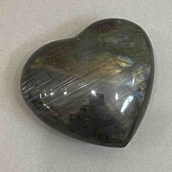 Labradorite souvenir stone in heart shape 66x60x33 mm - weight from 173 g
