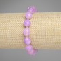 Lavender Amethyst Bracelet with Faceted Beads, 10x9 mm diameter, 3 mm seed beads, length 18 cm, elastic