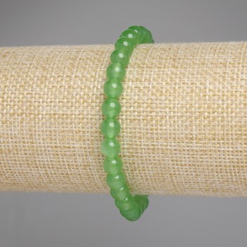 Chrysoprase bracelet with smooth beads, 6 mm diameter, 18 cm length, stretch
