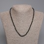 Black Tourmaline Necklace with Faceted Beads, 4 mm Diameter, 45 cm Length, with a clasp