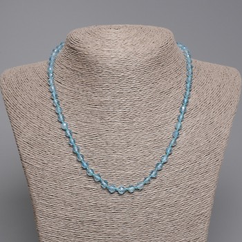Topaz Necklace with Faceted Beads, 5.5 mm Diameter, 45 cm Length, with Clasp