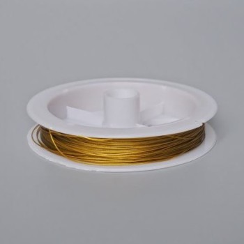 Clearance! Bronze-colored wire spool, 50 m (±), 0.45 mm diameter (rust present)