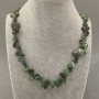 Natural zoisite necklace, butterfly-faceted beads 8-15×6-9 mm, length 45 cm ± with clasp