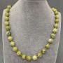 Jadeite Necklace with Smooth Beads 10.5 mm, 50 cm Length, with Clasp