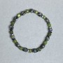 Jadeite Faceted Cube Bracelet 3.5mm + Ocean Jasper 5mm + Hematite Rondelle 4x2mm, 18 cm Stretch Bracelet