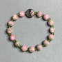 Bracelet with variscite (artificial) 8 mm beads, Czech crystal rondelle 4×3 mm, hematite 12 mm, 18 cm stretch