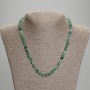 Faceted agate cube necklace, 5x5 mm cube, 3 mm seed beads, length 45 mm, with clasp