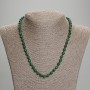 Malachite Necklace with Faceted Beads, 6 mm Diameter, Length About 45 cm, with Clasp