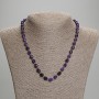 Sugilite Necklace with Faceted Beads, 8x6 mm diameter, approximately 3 mm seed beads, length 45 cm, with clasp