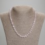 Rose Quartz Faceted Cube Bead Necklace, diameter 7x7 mm, length 45 mm +/- with clasp