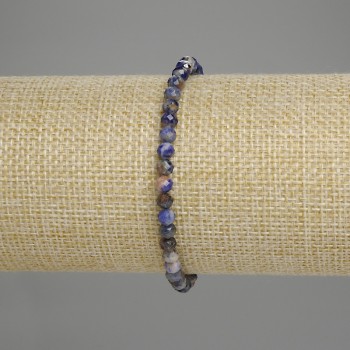 Sodalite Bracelet with Faceted Beads 4 mm, Length 18 cm