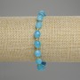 Aquamarine Bracelet with Faceted Beads 8x6 mm +/- Seed Beads 3 mm +/- Length 18 cm