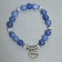Браслет Аквамарин кулька 8мм+- Чеський кришталь рондель 6х4мм+-, довжина 18см стрейч