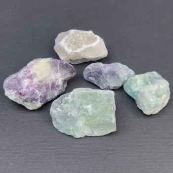 Natural fluorite rough stones without holes 28-32×20-24 mm (+/-) (per 100 g +/-)