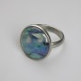 Abalone Ring 22mm +/- without, silver-colored metal