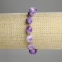 Sugilite Bracelet with Faceted Bead, diameter 9.5 × 8.5 mm ±, seed beads 3 mm ±, length 18 cm ±, stretch bracelet