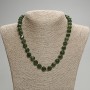 Chrysoprase necklace with faceted rhombus beads, about 10×9 mm, 3 mm seed beads, length 45 cm with clasp