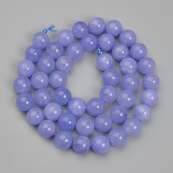 Aquamarine Beads, Smooth Round Bead, 8.5 mm Diameter, 38 cm Length on Thread