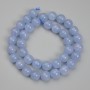 Aquamarine beads - smooth round spheres, 10 mm diameter, 38 cm length on thread