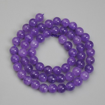 Amethyst Beads, Ball, 6.5 mm diameter, 38 cm length