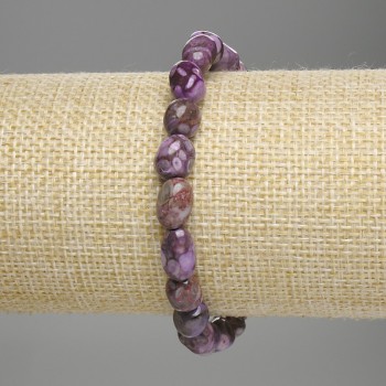 Agate faceted bracelet, 7–9×7 mm beads, 5 mm ±, length 18 cm, elastic