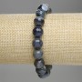 Agate Bracelet with Faceted Beads, 10mm Diameter, 18cm Length, Stretch