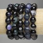 Stretch bracelet with faceted agate beads, 12 mm diameter, 18 cm length