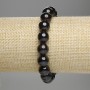 Garnet bracelet with smooth beads, 9.5 mm diameter, 18 cm length, stretch